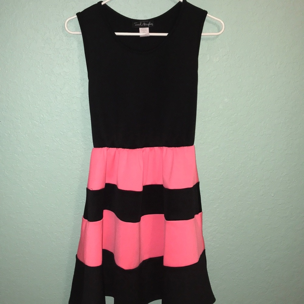 pink and black dress